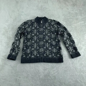 Jones New York Sport Wool Mohair Blend Snowflake Sweater  4679